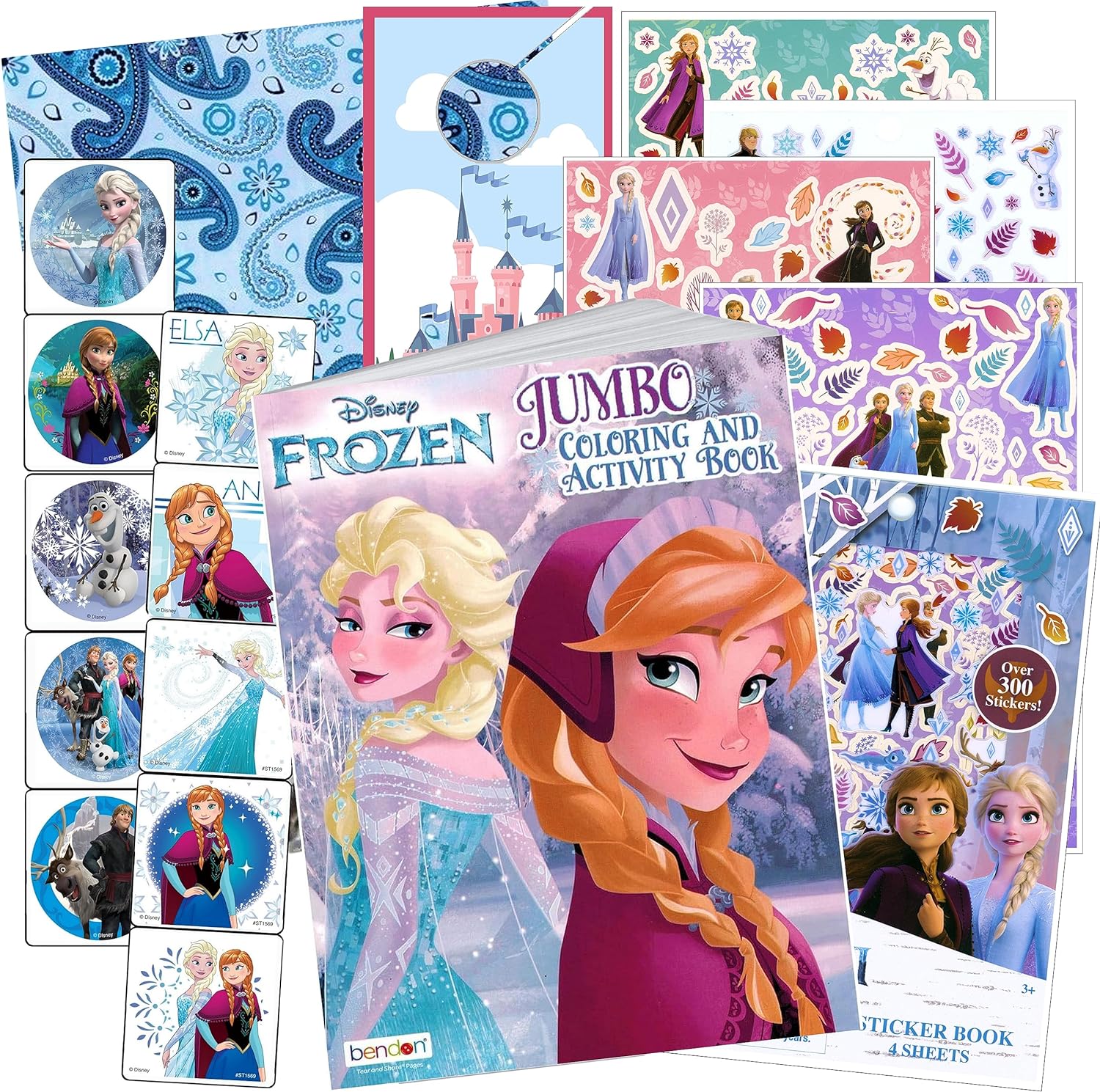 Disney Frozen Coloring Book Set with Frozen Stickers